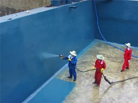 游泳池、污水池聚脲噴塗(圖1) 游泳池,污水池聚脲噴塗